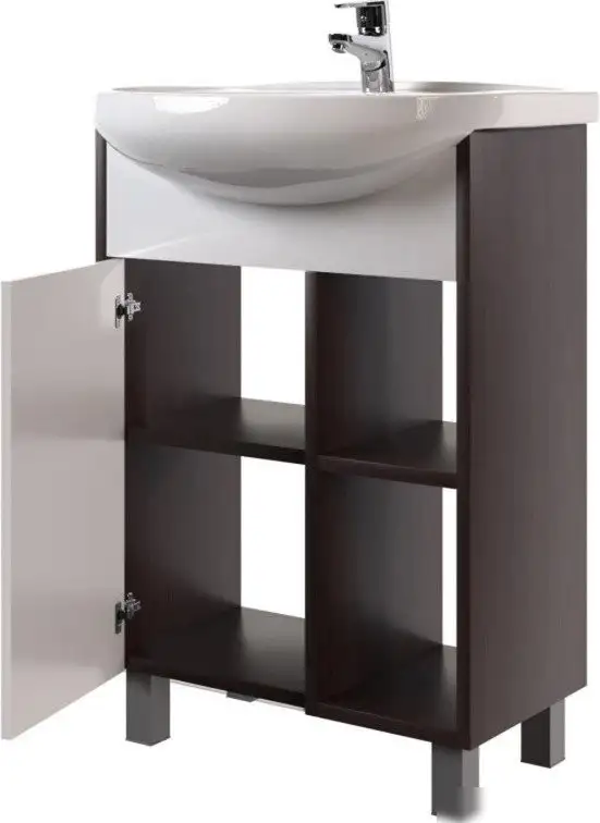 Mixline Тумба под умывальник Боско-55 554987 (белый/венге) – фото товара