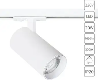 Трековый светильник Arte Lamp Bene A1937PL-1WH – изображение в каталоге