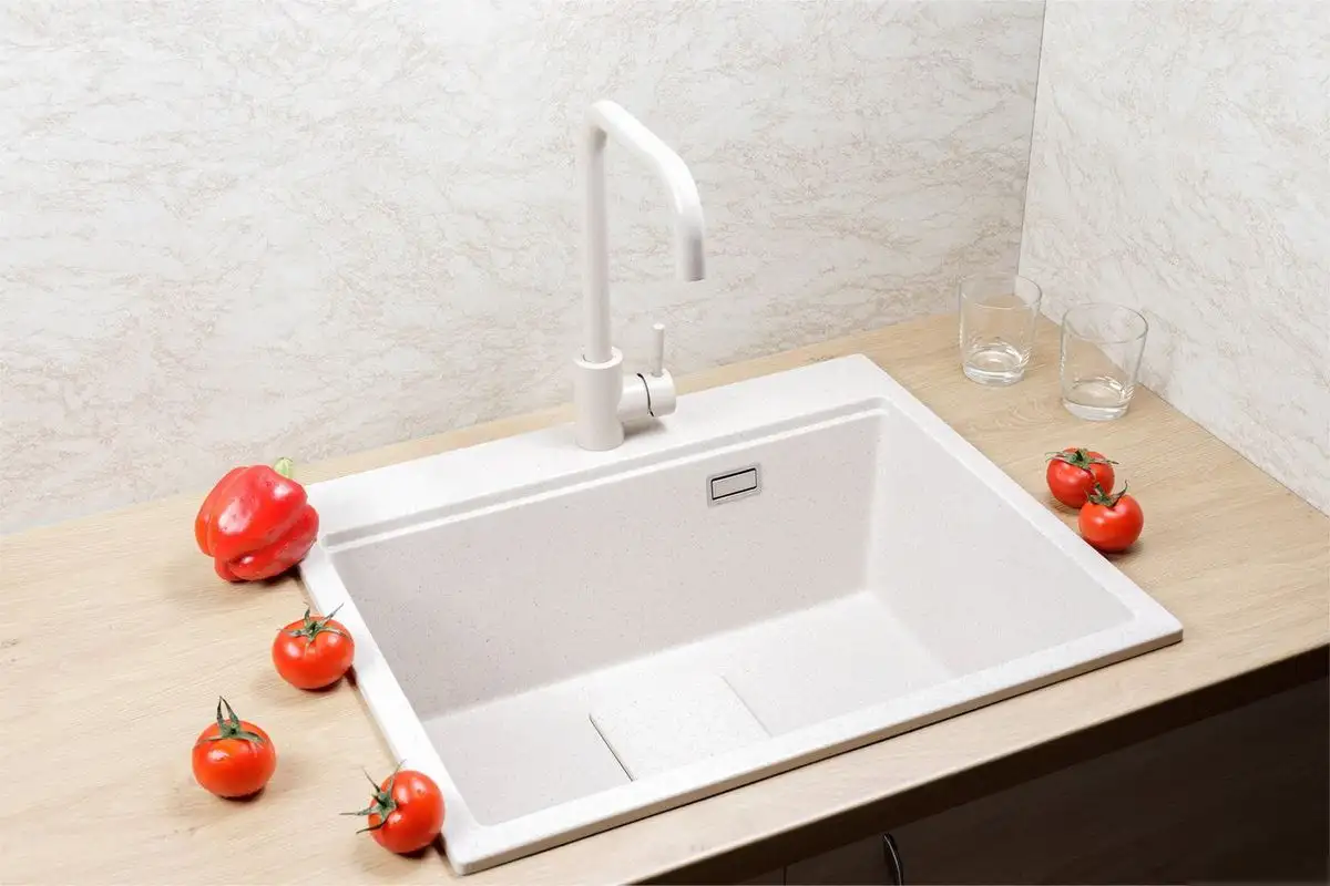 Кухонная мойка Marblan Comfort 60 (бежевый, с сифоном) - фото товара