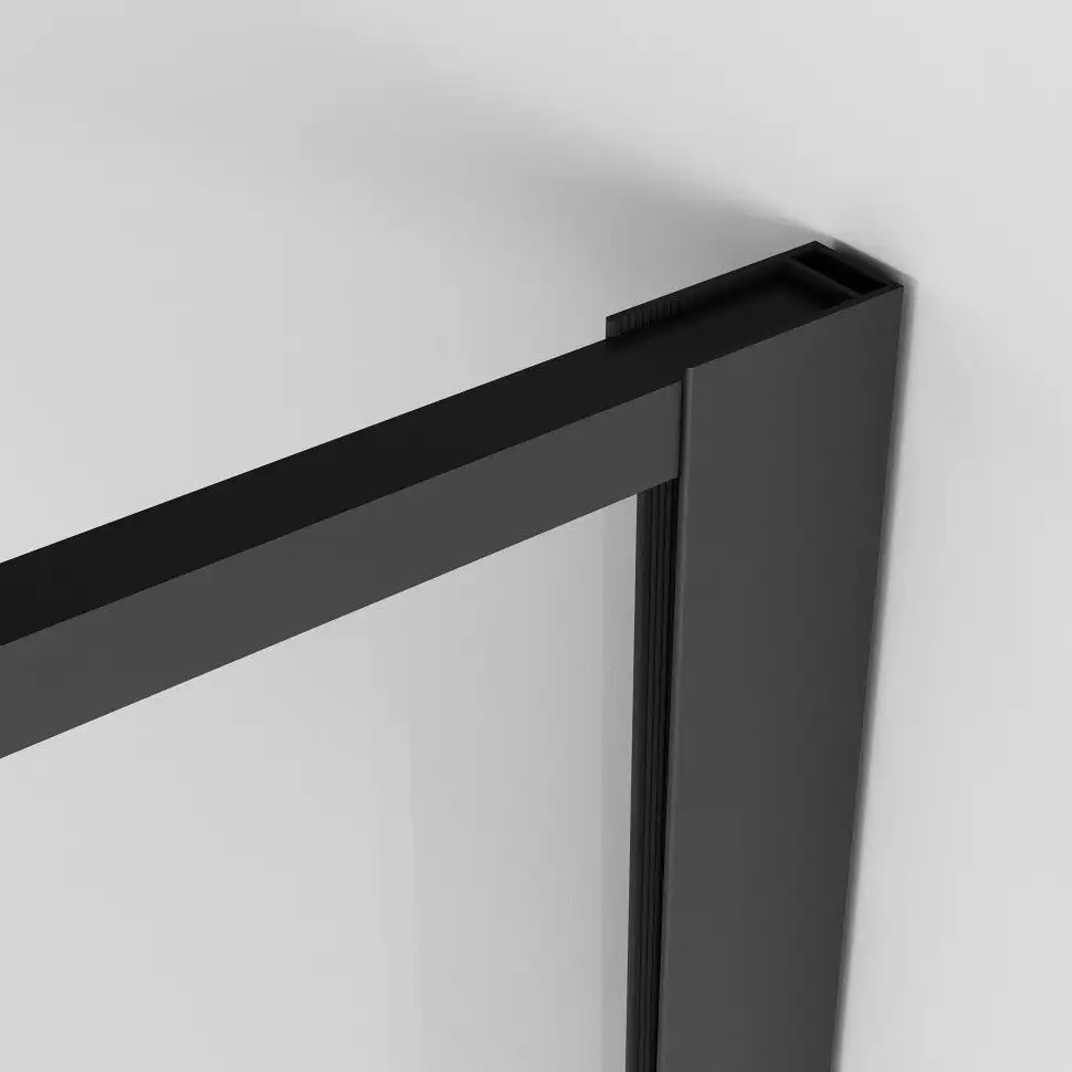 Душевая стенка Niagara NG-680-90 BLACK 90x195 (черный матовый/прозрачное стекло с рисунком) - фото товара