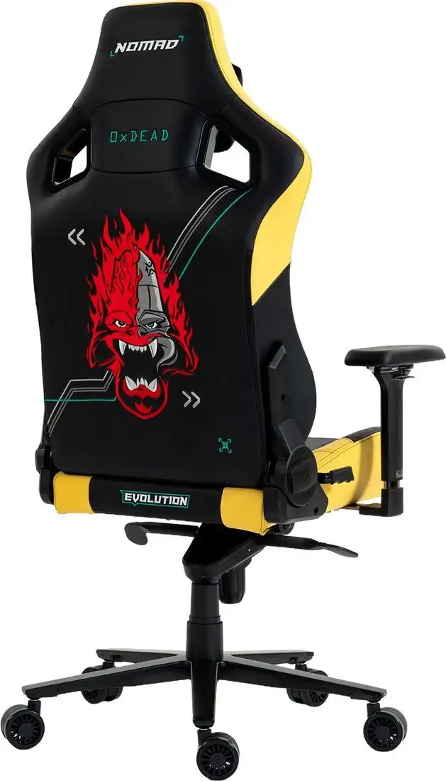 Игровое (геймерское) кресло Evolution Nomad PRO Cyberpunk Bloodhound (черный/желтый) – фото товара
