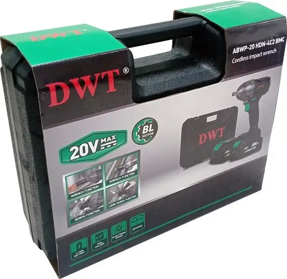 Гайковерт DWT ABWP-20 HDN-4C2 BMC (с 2-мя АКБ, кейс) – фото товара