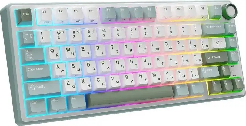 Клавиатура Royal Kludge R75 RGB (Sky Cyan, RK Silver) – фото товара