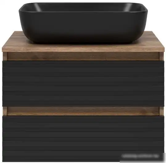 Brevita Тумба под умывальник Dakota 60 DAK-09060-19/02-2Я (черный/темное дерево) – фото товара