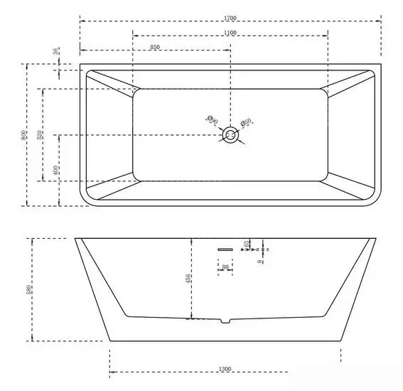 Ванна Abber 170x80 AB9212-1.7 - фото товара