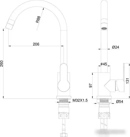 Смеситель Wonzon&Woghand WW-AE4554-BG - фото товара