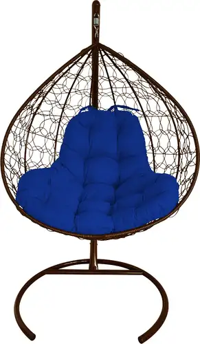 Подвесное кресло M-Group XL 11120210 (коричневый ротанг/синяя подушка)