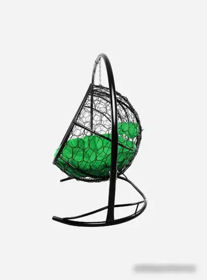 Подвесной диван M-Group Лежебока 11180404 (с черным ротангом/зеленая подушка) – фото товара