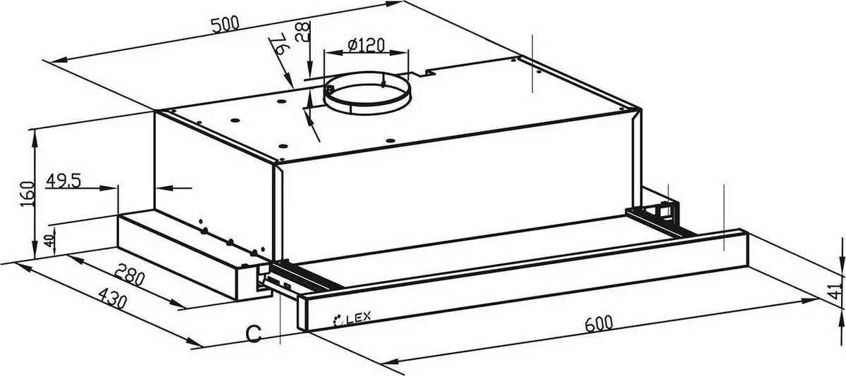 Кухонная вытяжка LEX Hide 600 Inox - фото товара