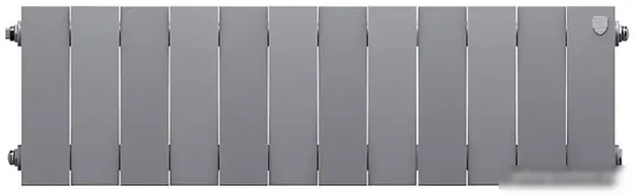 Биметаллический радиатор Royal Thermo PianoForte 200 Silver Satin (12 секций) боковое подключение - фото товара