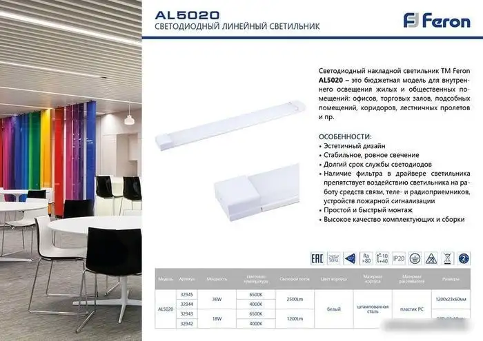 Лампа Feron AL5020 IP20 36W 4000K (32944) – фото товара