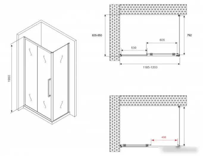 Душевой уголок Abber Schwarzer Diamant AG30120MH-S85M - фото товара