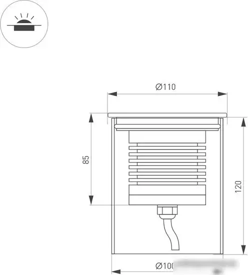 Тротуарный встраиваемый светильник Arlight LTD-GROUND-R110-15W Day4000 033578 – фото товара