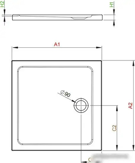 Душевой поддон Radaway Doros C 90x90 [SDRC9090-01] - фото товара