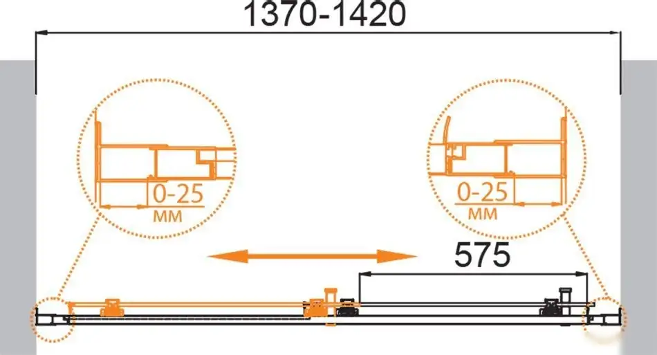 Душевая дверь Cezares MOLVENO-BF-1-140-C-GM-IV - фото товара