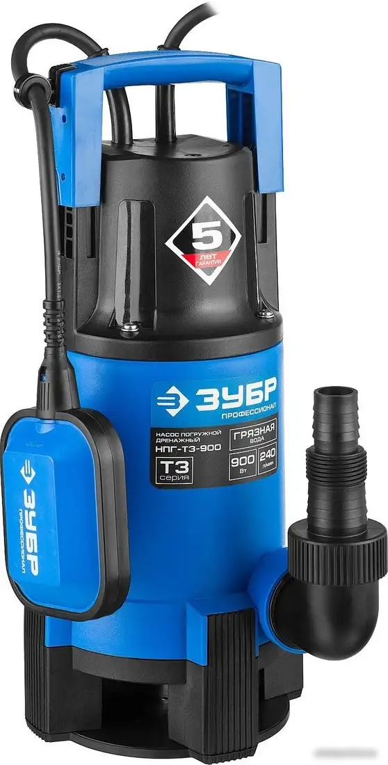 Дренажный насос Зубр НПГ-Т3-900 - фото товара