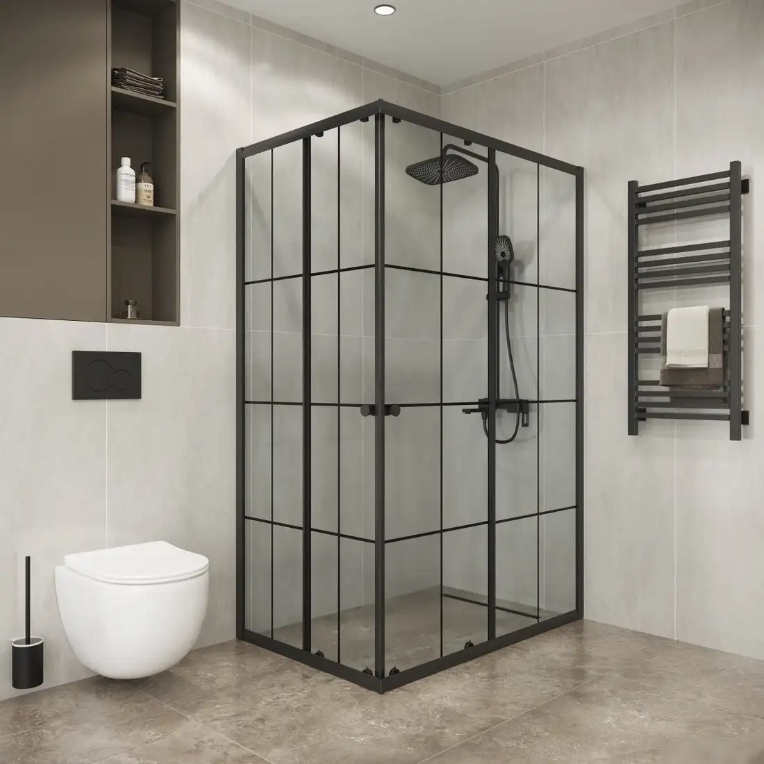 Душевой уголок Niagara Eco NG-1012-14QKL 120x80x190 (черный/стекло клетка) - фото товара