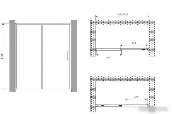Душевая дверь Abber Komfort AG93150B - фото товара