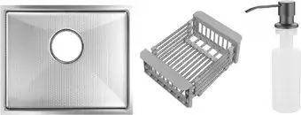 Кухонная мойка Schtoff Undermount Best Decor Silver 5545 + коландер KR-1 GREY + дозатор SD-1 GREY - изображение в каталоге