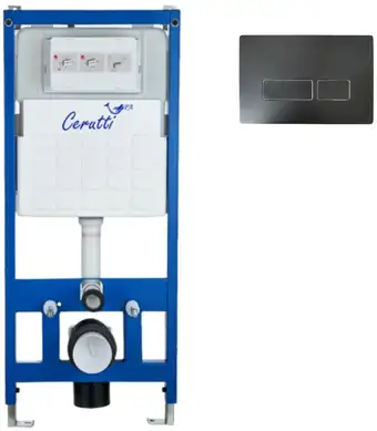 Инсталляция для унитаза Cerutti Spa CR555+CR02BK (черной матовой)