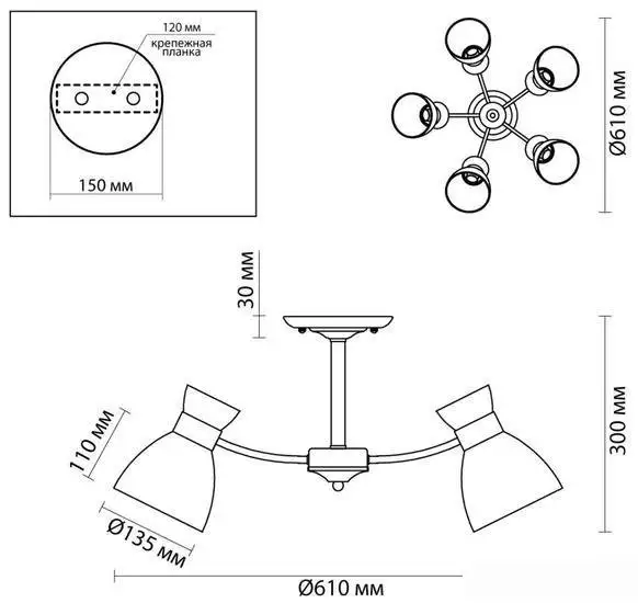 Припотолочная люстра Lumion Wilma 4534/5C – фото товара