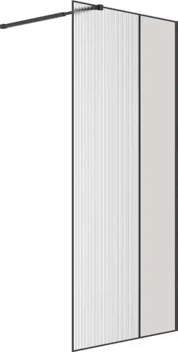 Душевая стенка Niagara Nova NG-481-12FBLACK 120x200 (черный матовый/рифленое/тонированное стекло) - изображение в каталоге