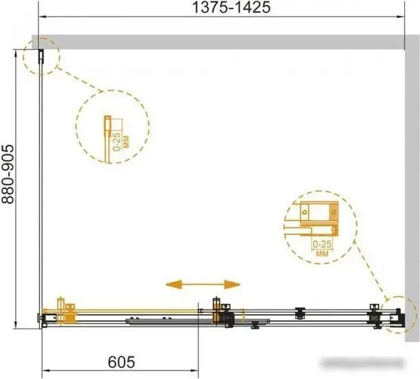 Душевой уголок Cezares STYLUS-SOFT-AH-1-140/90-C-Cr - фото товара