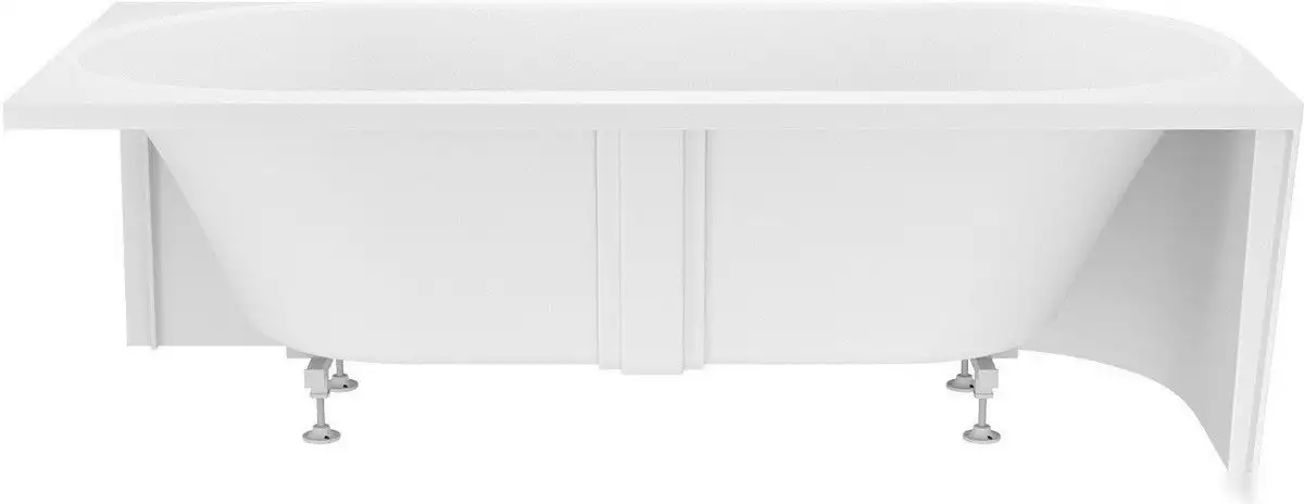 Ванна Wellsee Collaro 180x80 28910602R (пристенная ванна (правая) белый глянец, экран, ножки, сифон-автомат глянцевый белый) - фото товара