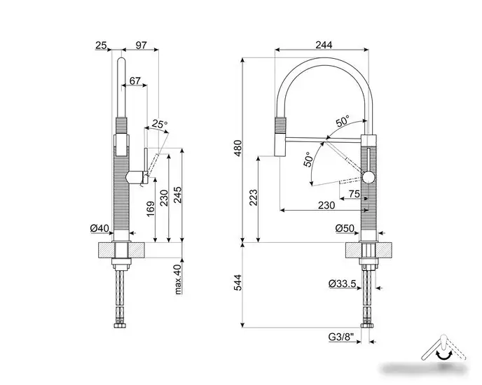 Смеситель Smeg MID6SS - фото товара