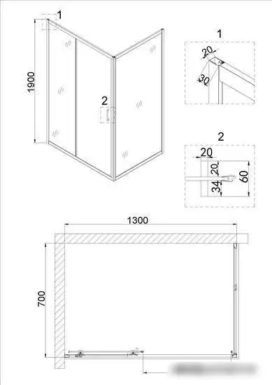 Душевая дверь Niagara NG-82-13AB 130x190 - фото товара