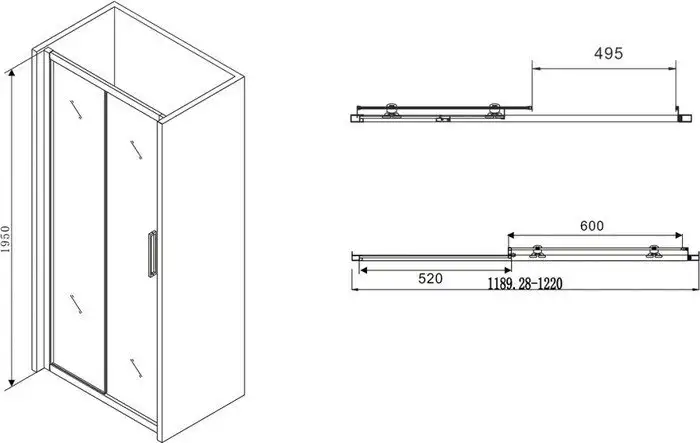 Душевая дверь Abber Schwarzer Diamant AG30120BH - фото товара