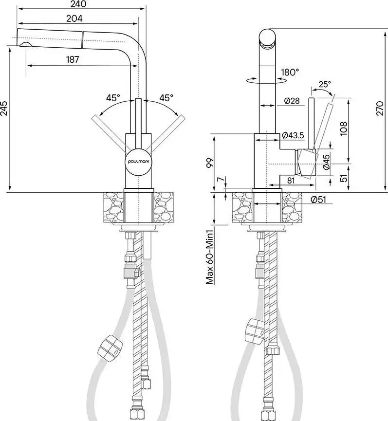 Смеситель Paulmark Ka214311-BS - фото товара