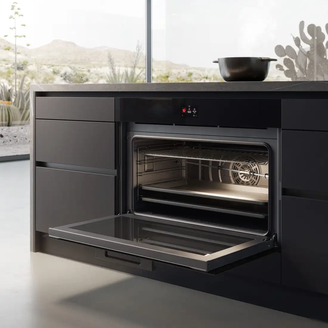 Электрический духовой шкаф Elica Virtus Multi 90 TFT Black - фото товара
