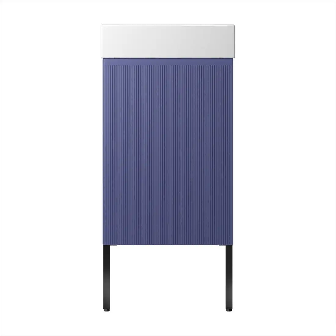 Wellsee Тумба под умывальник 3 в 1 WC Area 221804006 (тумба/матовый синий, раковина/глянцевый белый, ножки/матовый черный) – фото товара