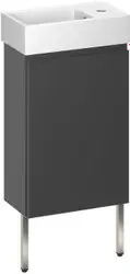 Wellsee Тумба под умывальник 3 в 1 WC Area 221802003 (тумба/матовый темно-серый, раковина/глянцевый белый, ножки/нержавеющая сталь) – изображение в каталоге