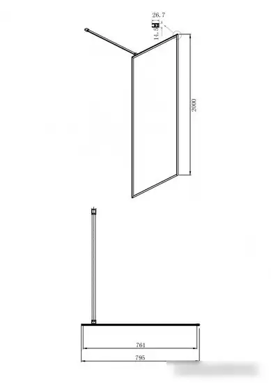 Душевая стенка Ambassador Walk-In 80x200 15031220 - фото товара