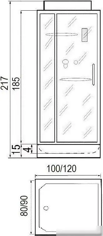 Душевая кабина Grossberg Tana 90x120x215 PB 555 - фото товара