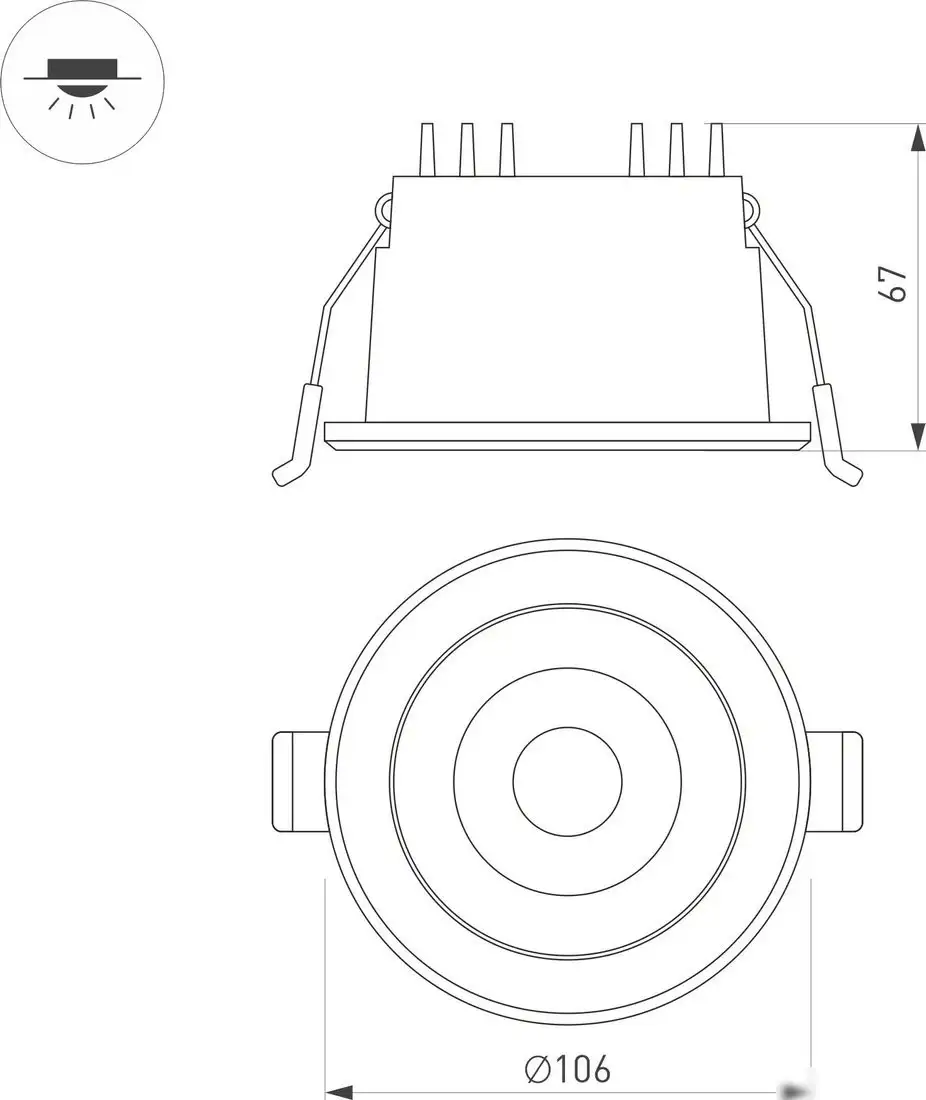 Точечный светильник Arlight MS-ALORA-BUILT-R106-9W Day4000-MIX BK 60deg 048084 – фото товара