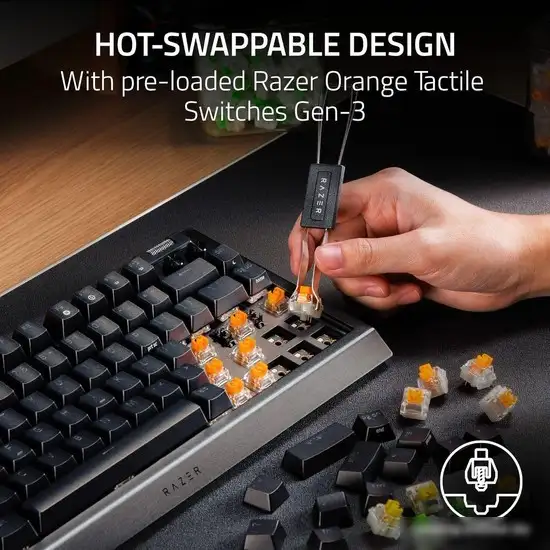 Клавиатура Razer BlackWidow V4 75% (черный, нет кириллицы) – фото товара
