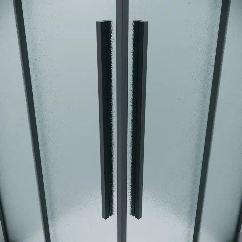 Душевой уголок Grossman Galaxy 80x80x195 300.K33.01.8080.21.02 (черный матовый/шиншилла стекло) - фото товара