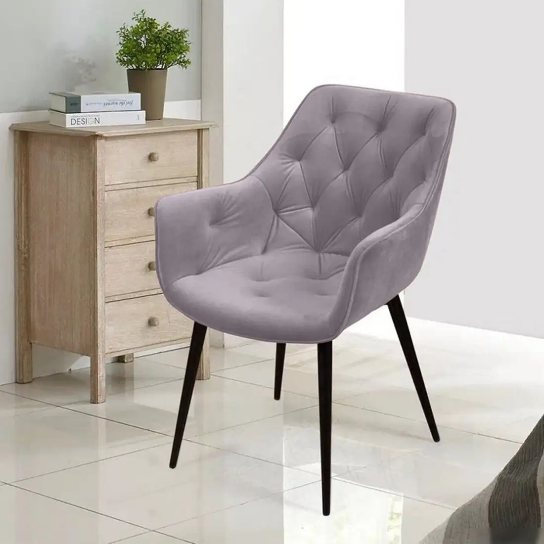 Стул с подлокотниками Ваш день Archi Barkhat 04 (светло-серый, 2шт)