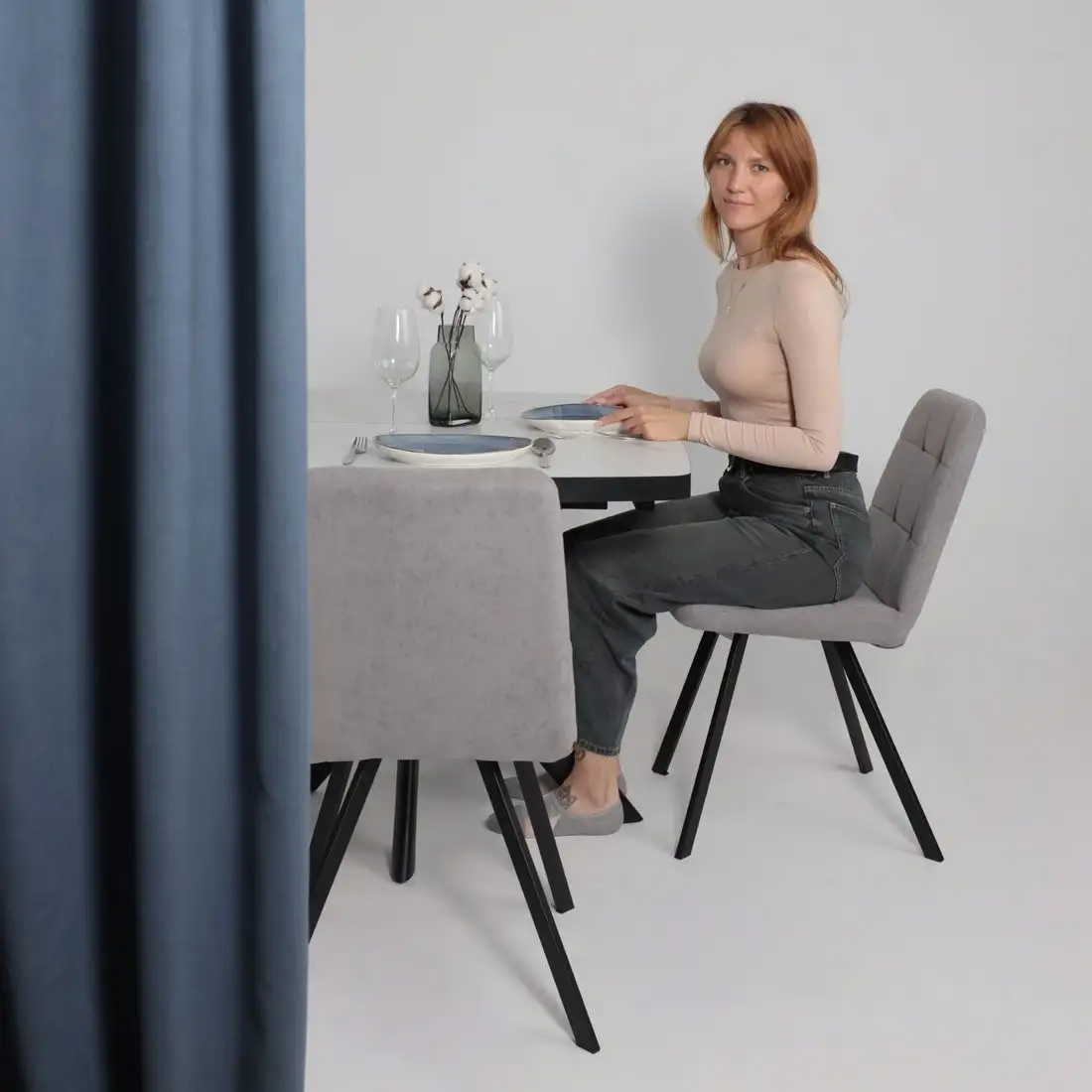 Стул Мамадома Rommy (b22 Grey Lux/черный)