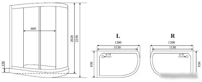 Душевая кабина Timo Standart T-1102 L P - фото товара