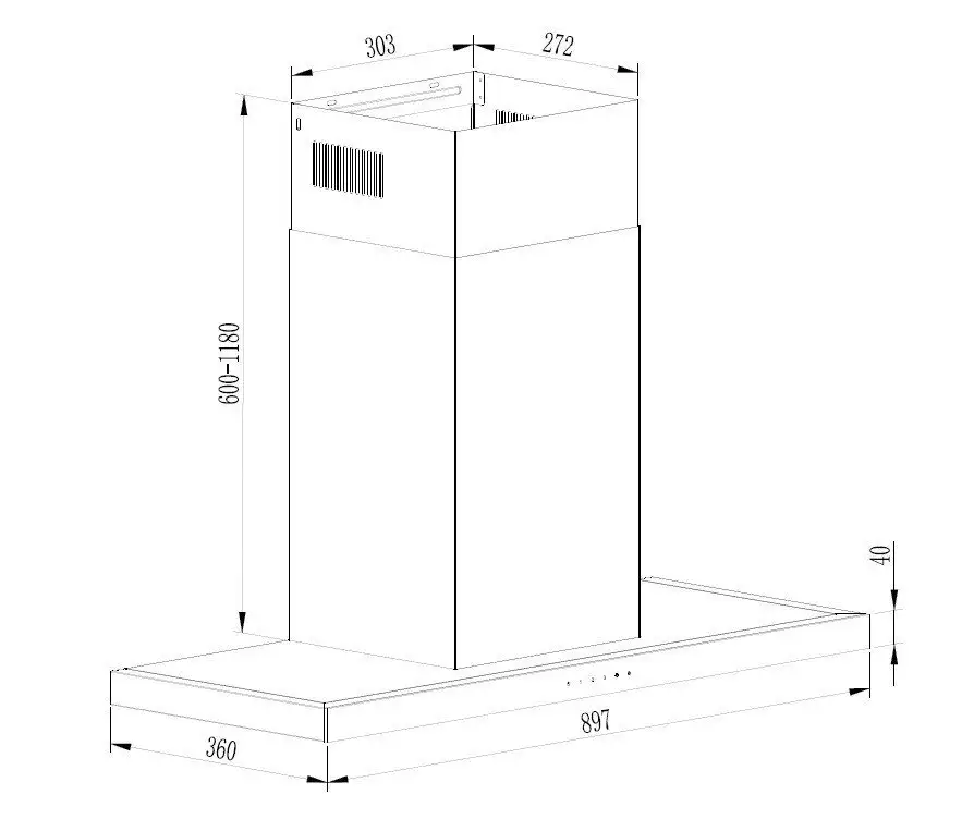 Кухонная вытяжка Schtoff Agata TC 900 Black - фото товара