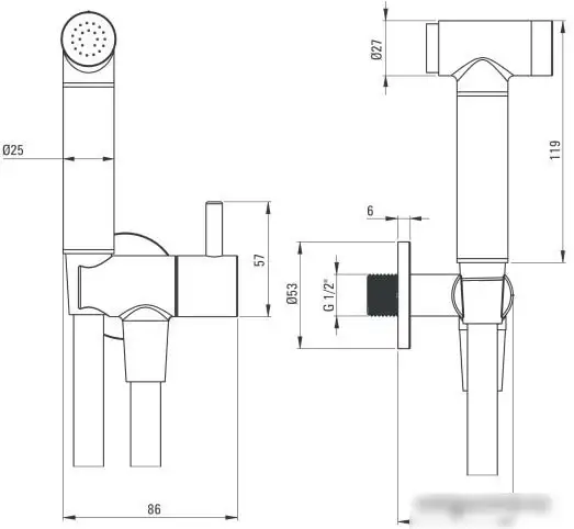 Гигиенический душ Deante Bidetta ANW 051B - фото товара