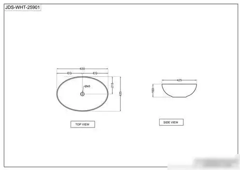 Умывальник Jaquar JDS-WHT-25901 - фото товара