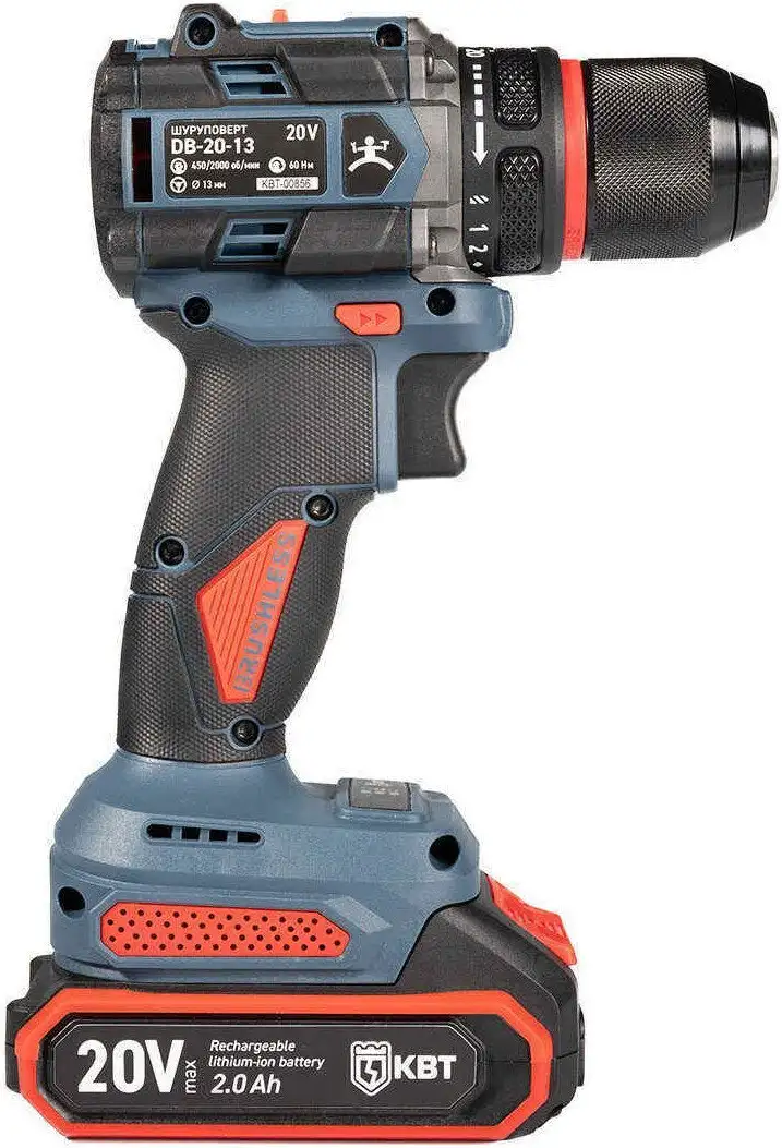 Дрель-шуруповерт КВТ Профи DB-20-13 (с 2-мя АКБ, кейс) – фото товара