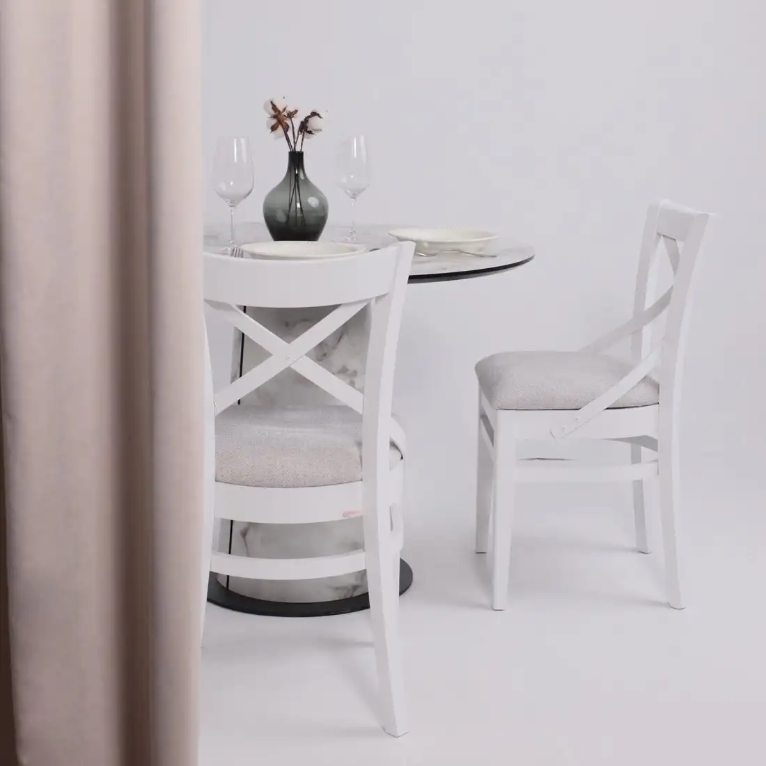 Стул Аврора Соло венский (бежевый велюр Бордо 01/белый)