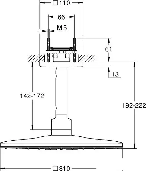 Верхний душ Grohe Rainshower 310 SmartActive Cube 26481000 - фото товара