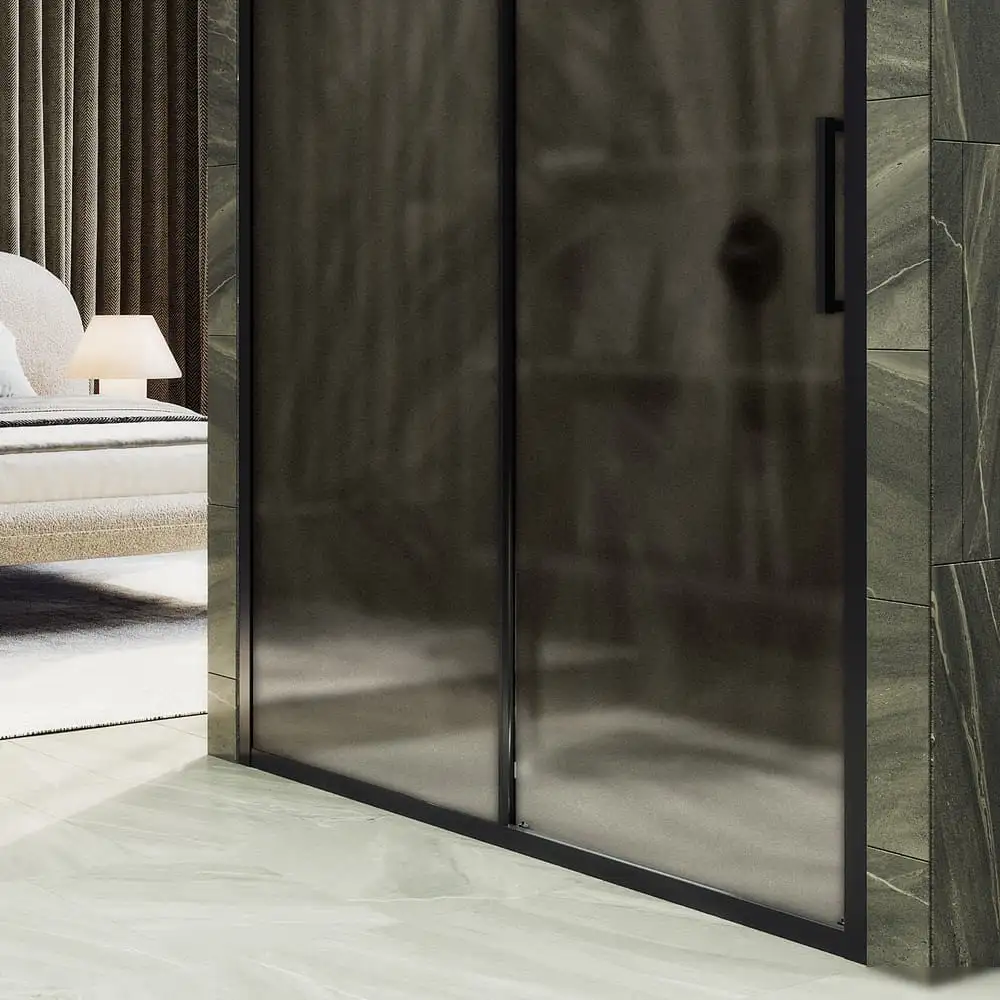 Душевая дверь MaybahGlass 195x140 MGD-1692-6 (бронзовое матовое стекло/черный) - фото товара